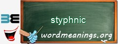 WordMeaning blackboard for styphnic
